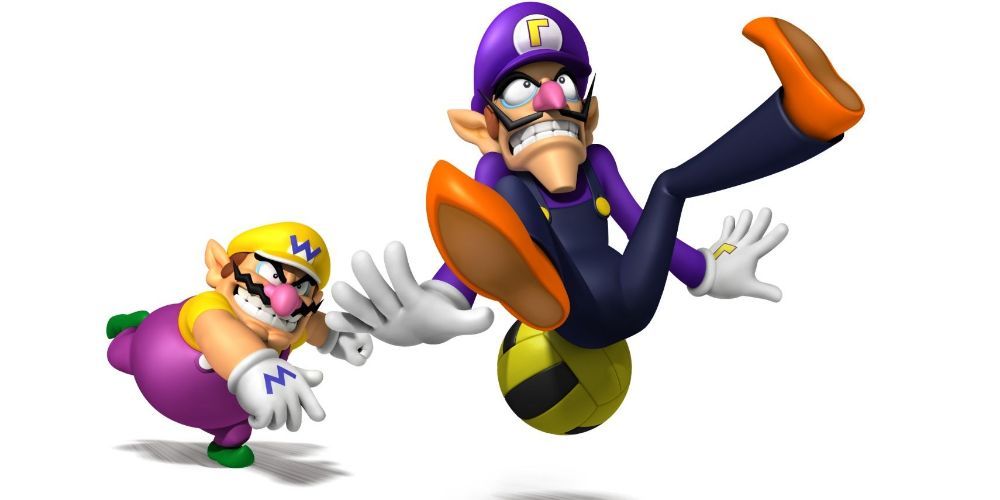 Wario e Waluigi da franquia Mario em frente a um fundo branco.