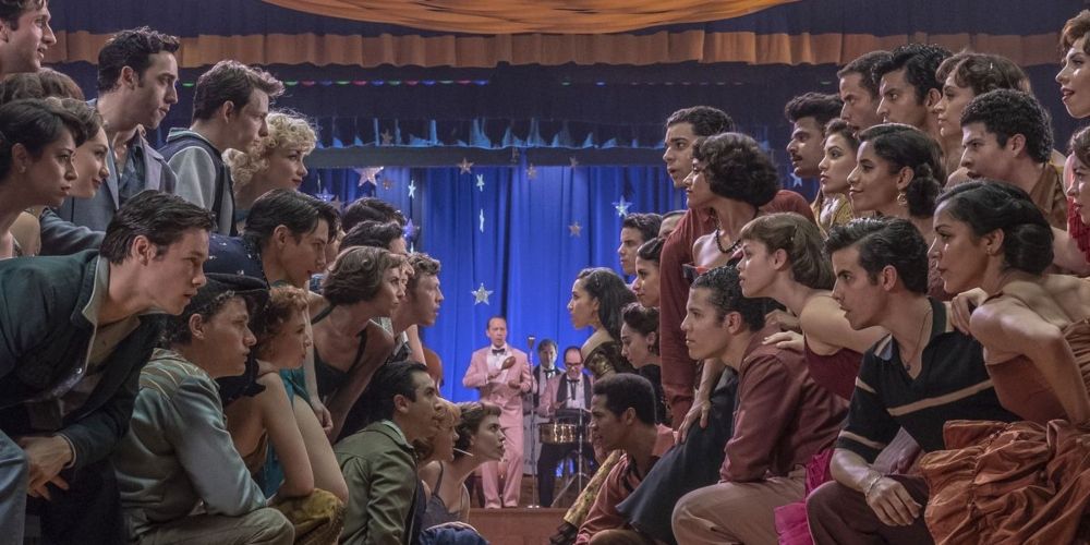 Both groups face off at the mixxer in West Side Story 2021 movie