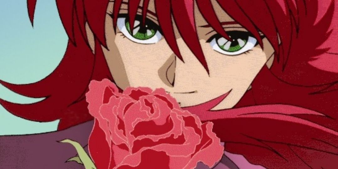 Yu Yu Hakusho Kurama holding a rose