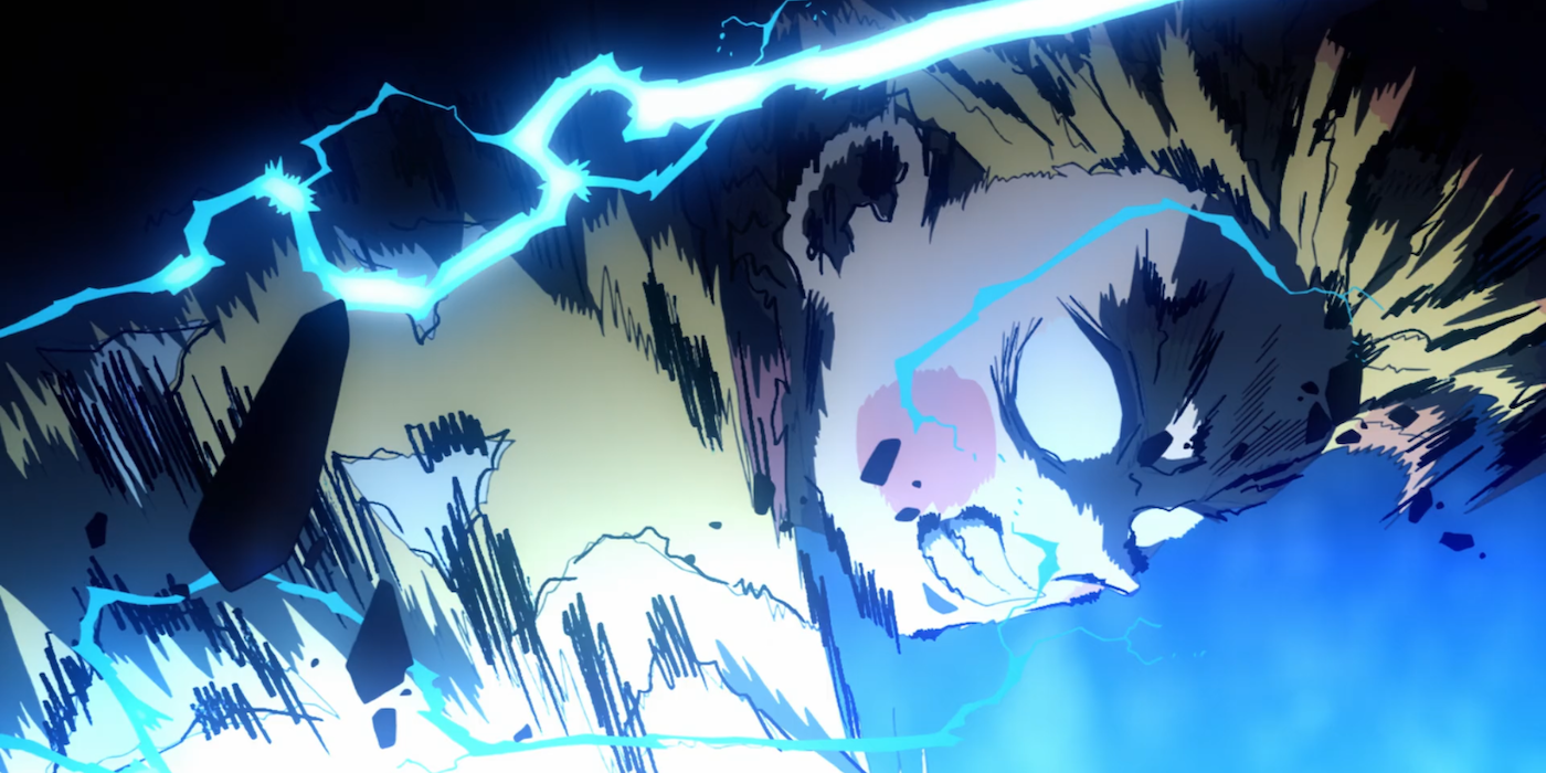 Zenitsu uses Thunder-Breathing, First Form: Thunderclap and Flash - Sixfold in Demon Slayer