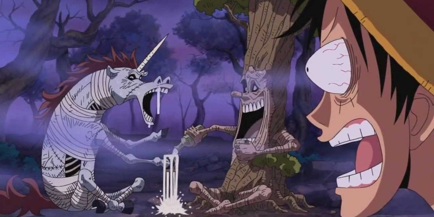Zombies of Thriller Bark and Luffy in One Piece
