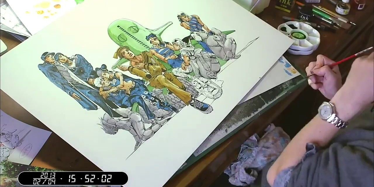 Araki Illustrates Jojo Characters