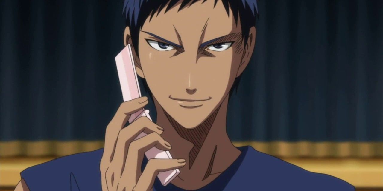Aomine calling someone on his cellphone in Kuroko's Basketball: Last Game.