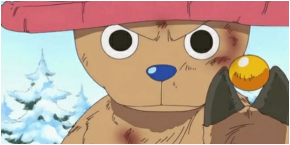 Chopper beaten up looking determined with something in his hand