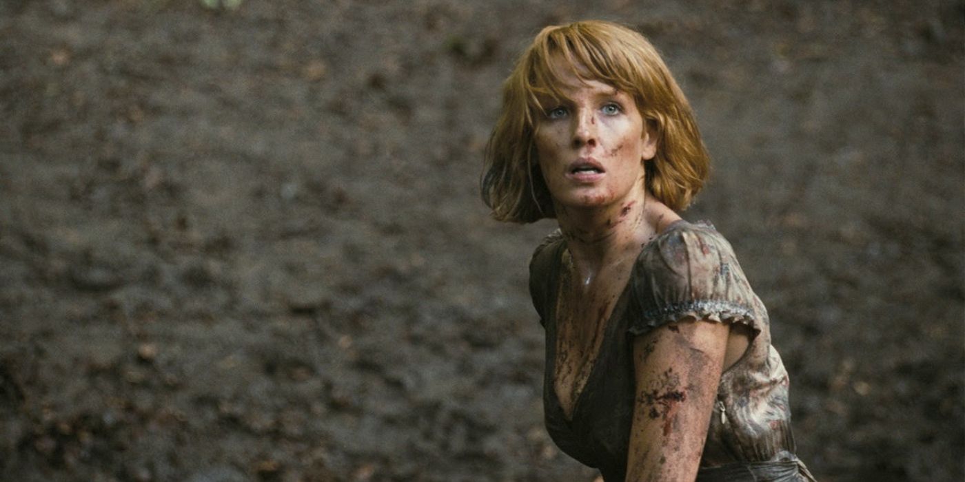 Jenny covered in mud in Eden Lake 