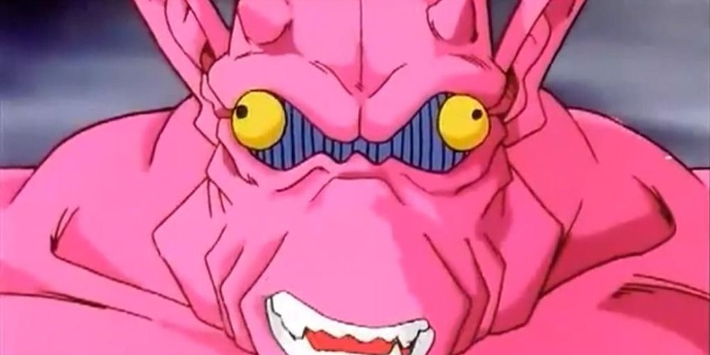 Fake Namekian pink alien smiling