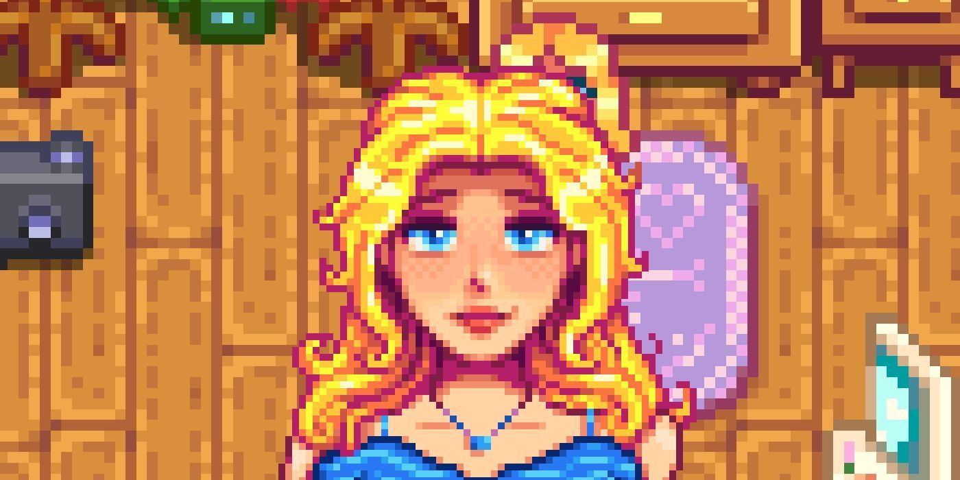 haley from stardew valley with her bedroom as a backdrop