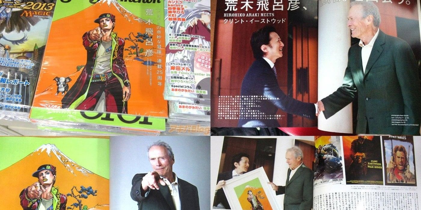 Clint Eastwood meets Hirohiko Araki and poses as Jotaro