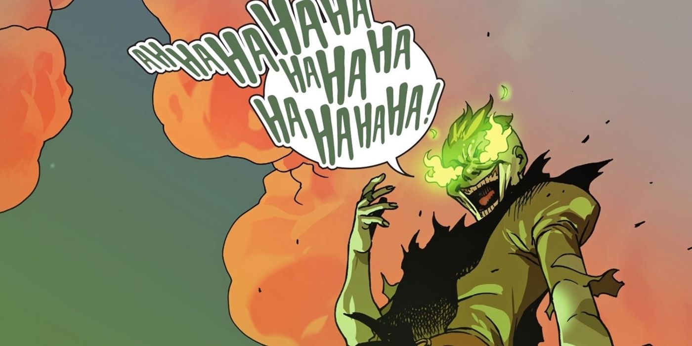 An image of Luthor going "Joker" in Dark Knights of steel