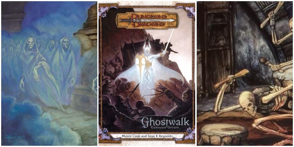 dnd ghostwalk cover art plus ghosts and skeletons