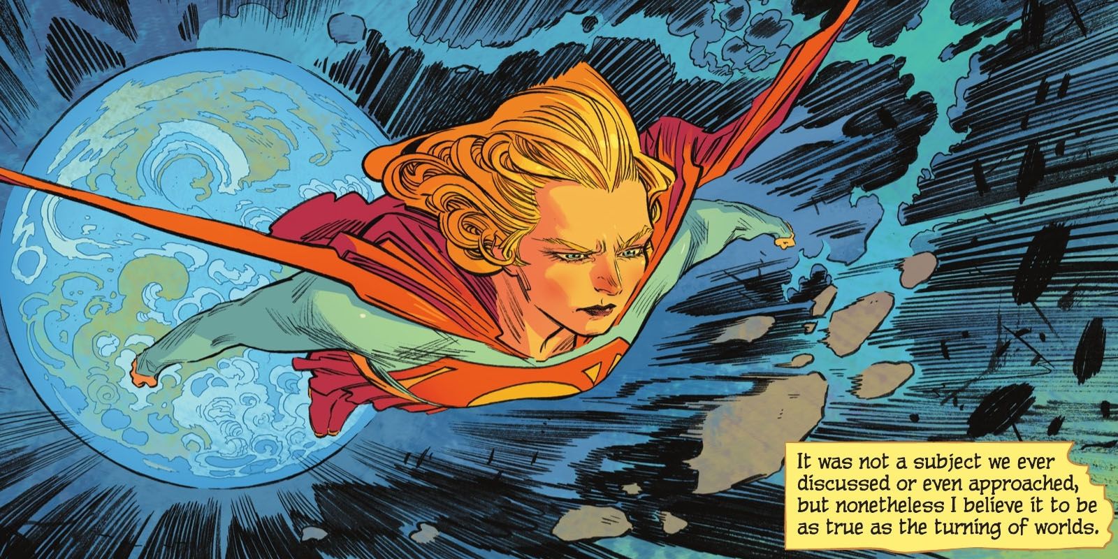 Supergirl Flying Away From Earth