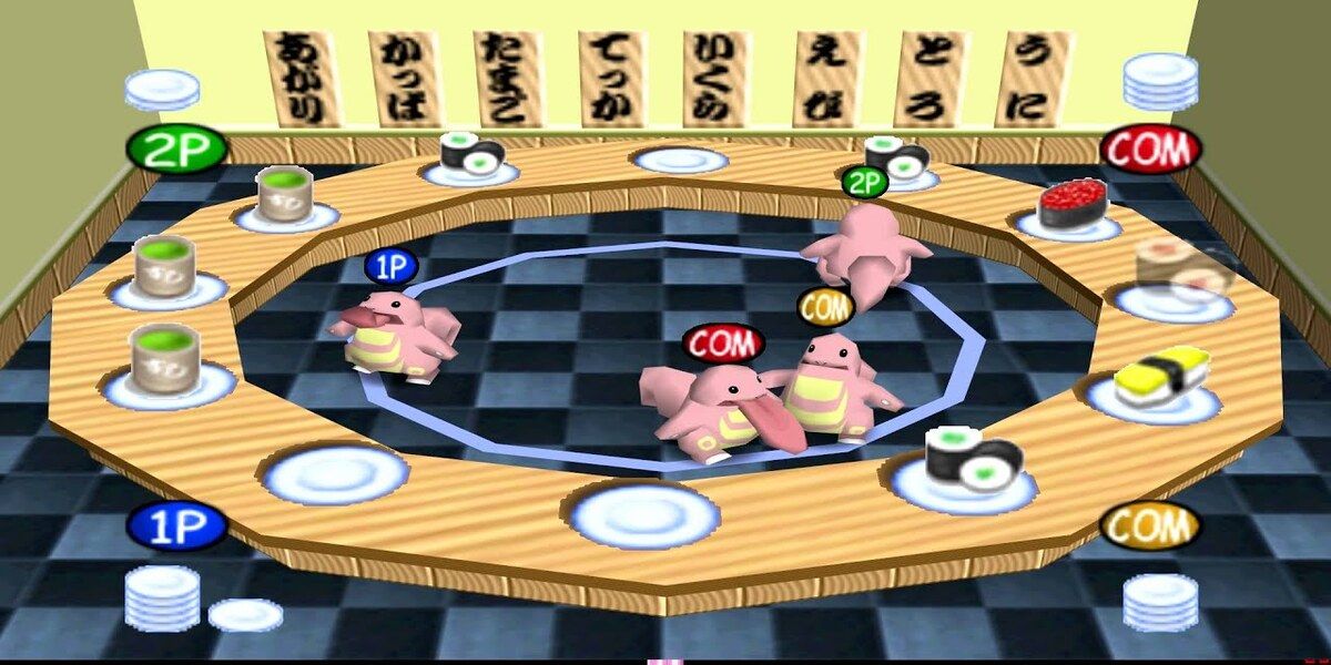 Minigame Sushi-go-round no Pokémon Stadium