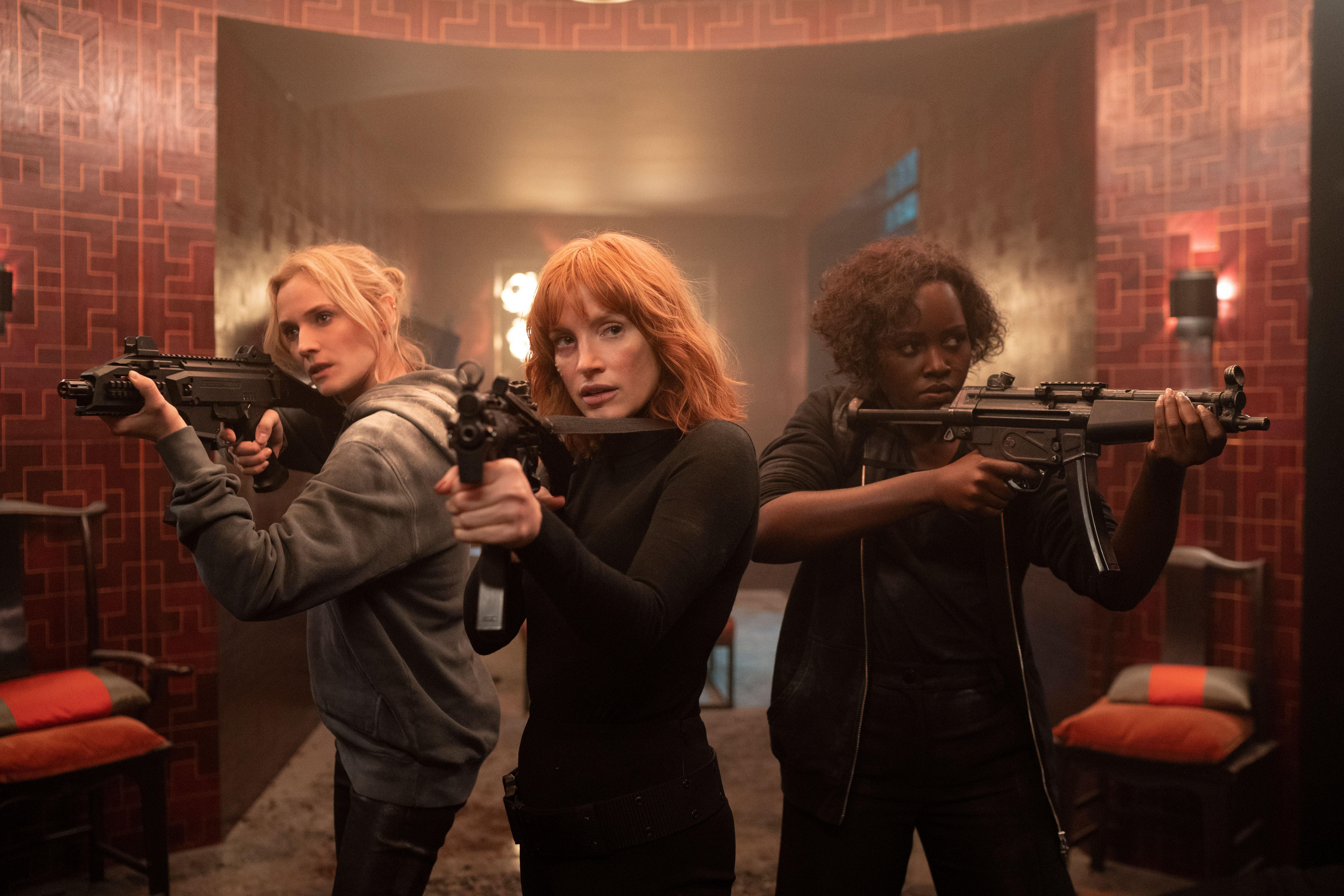 Diane Kruger, Jessica Chastain and Luptia Nyong'o in The 355