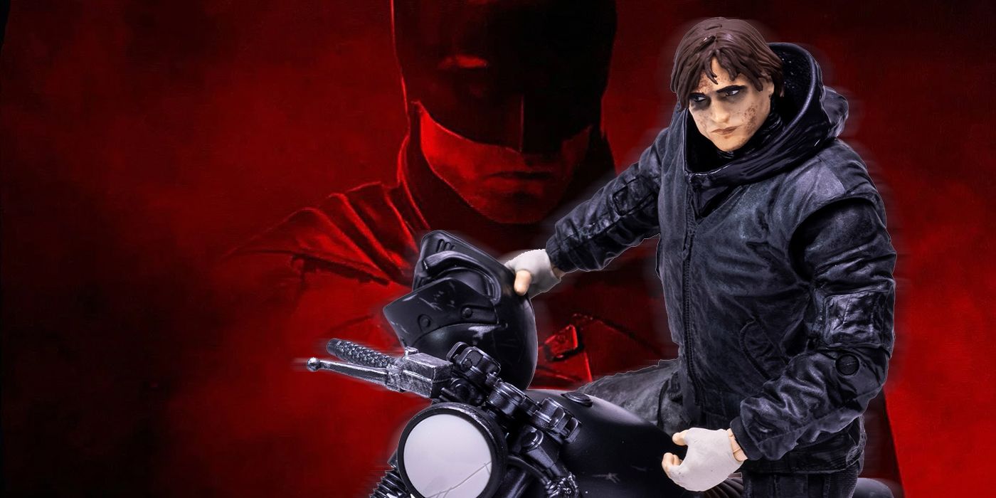 The Batman's Unmasked Bruce Wayne and Motorcycle Rev Up at McFarlane Toys
