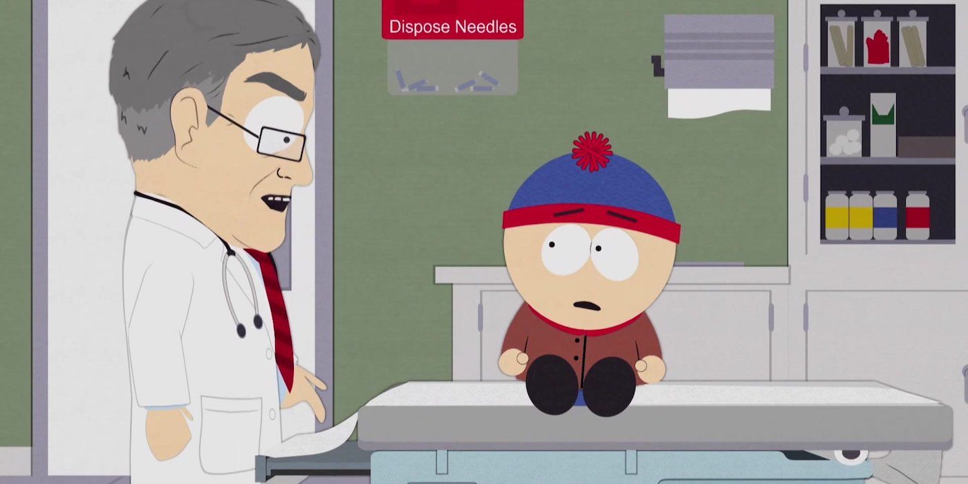 Stan Marsh talking to a doctor in South Park