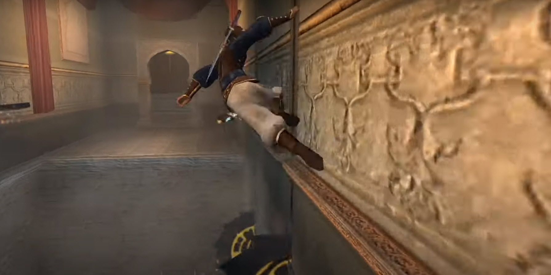 Princes avoiding obstacles in Prince of Persia Sands of Time (Cropped)