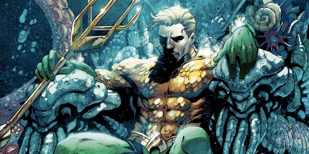 Aquaman on Throne with Trident