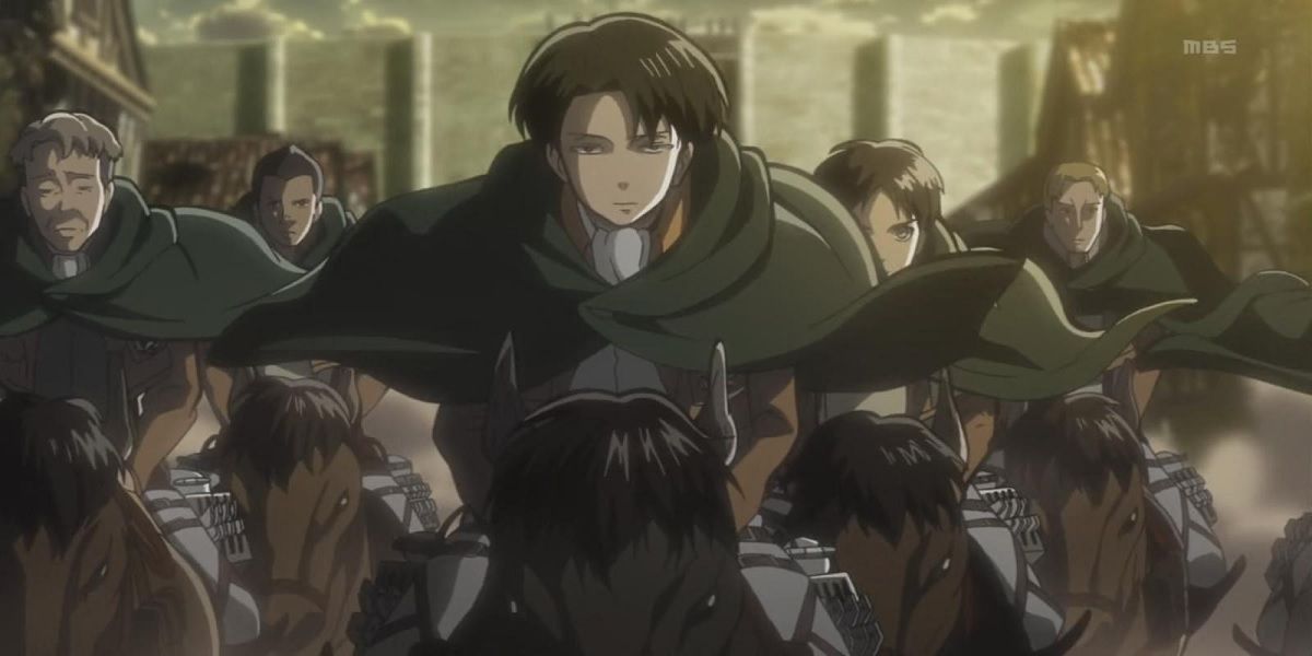 Attack On Titan Levi And His Squad On Horseback
