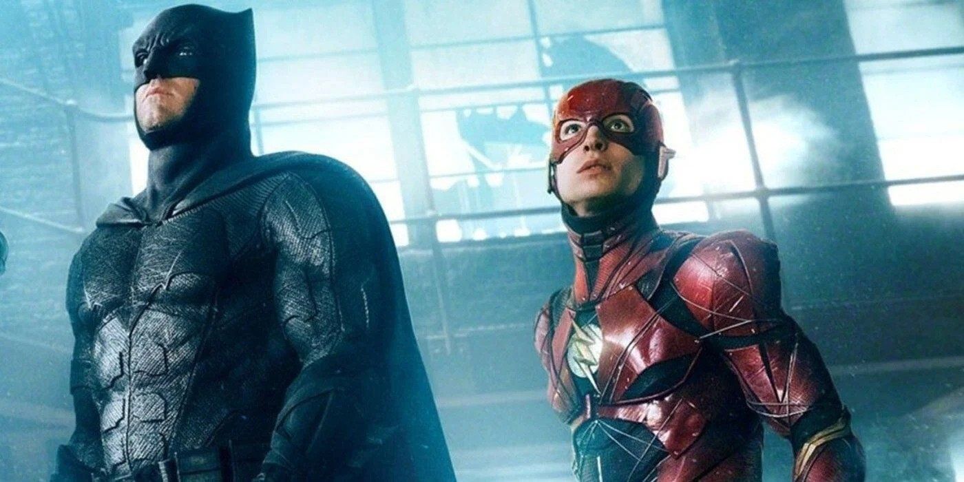 Ben Affleck as Batman with Ezra Miller's Flash in the DCEU