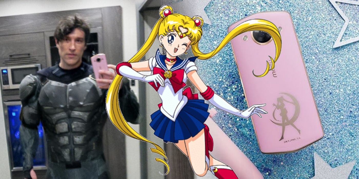 Actor Matt Turner with the Sailor Moon Smartphone