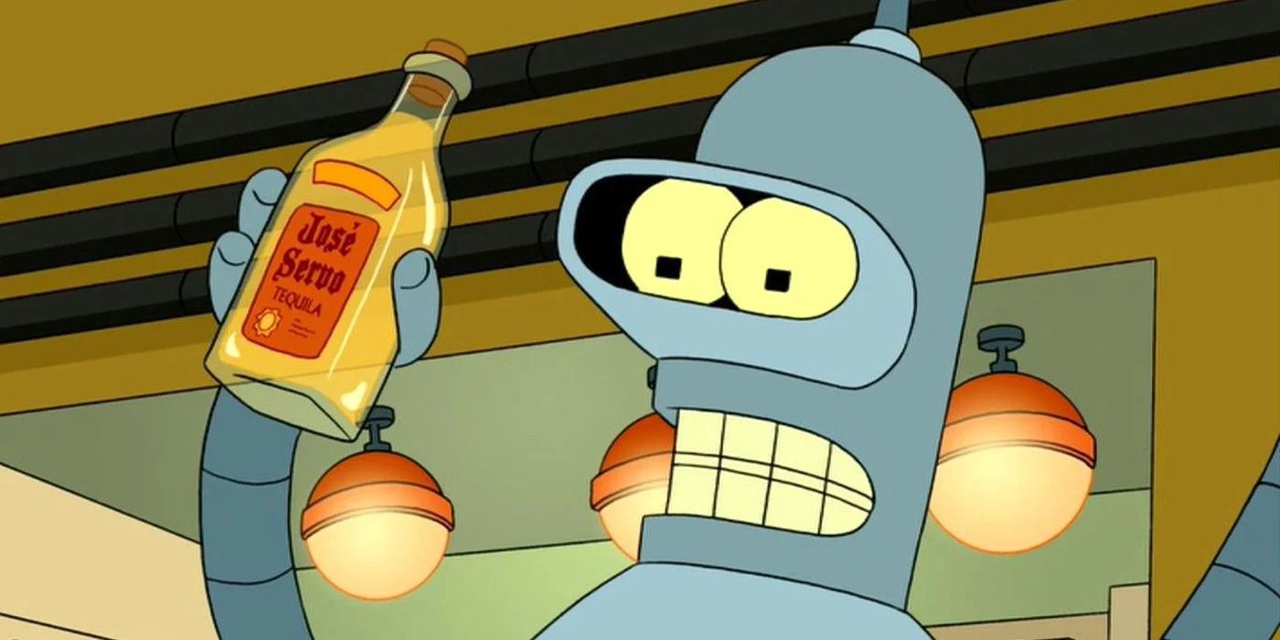 Futurama Bender with tequila