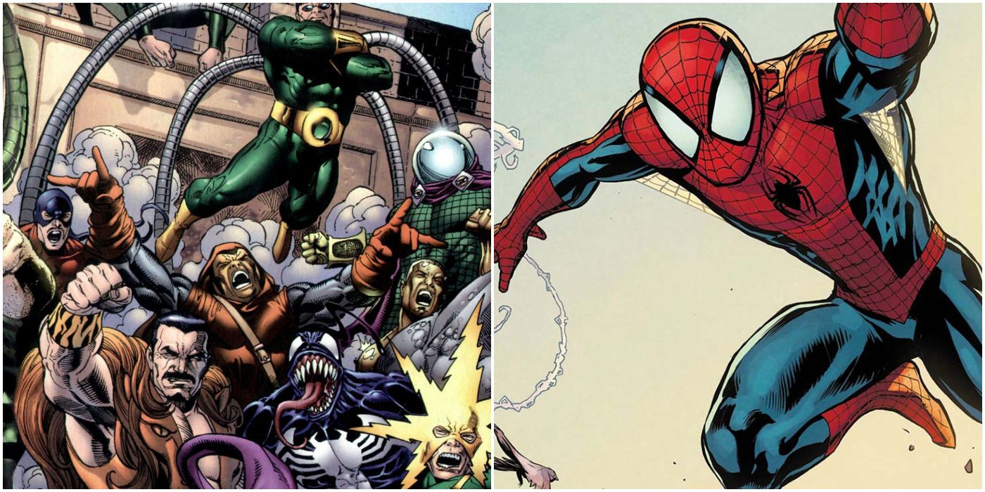 Spider-Man's Villains and Spider-Man Swinging