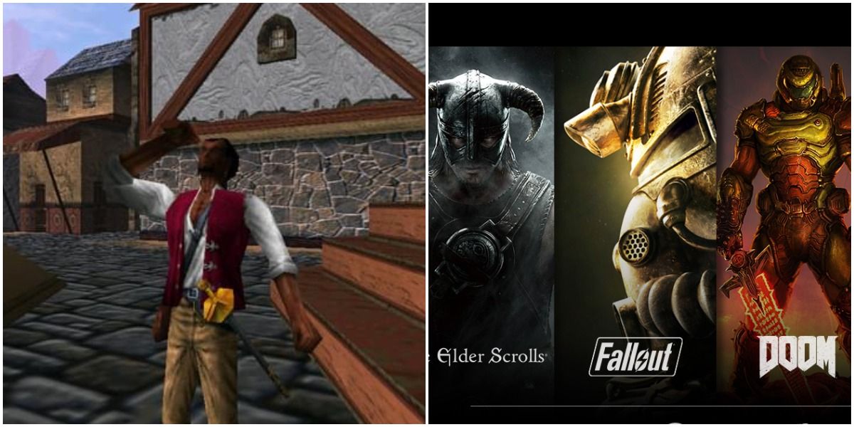 The Elder Scrolls Adventures: Redguard contrasted with The Elder Scrolls, Fallout, and Doom series