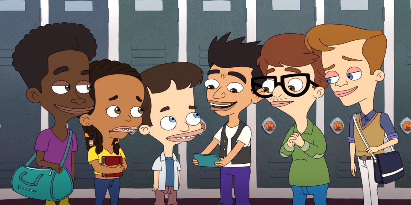 The cast of Netflix's Big Mouth at their lockers. 