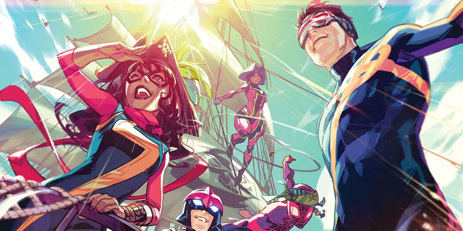 Ms. Marvel, Nova, Cyclops, Miles Morales, And Ironheart As Pirates
