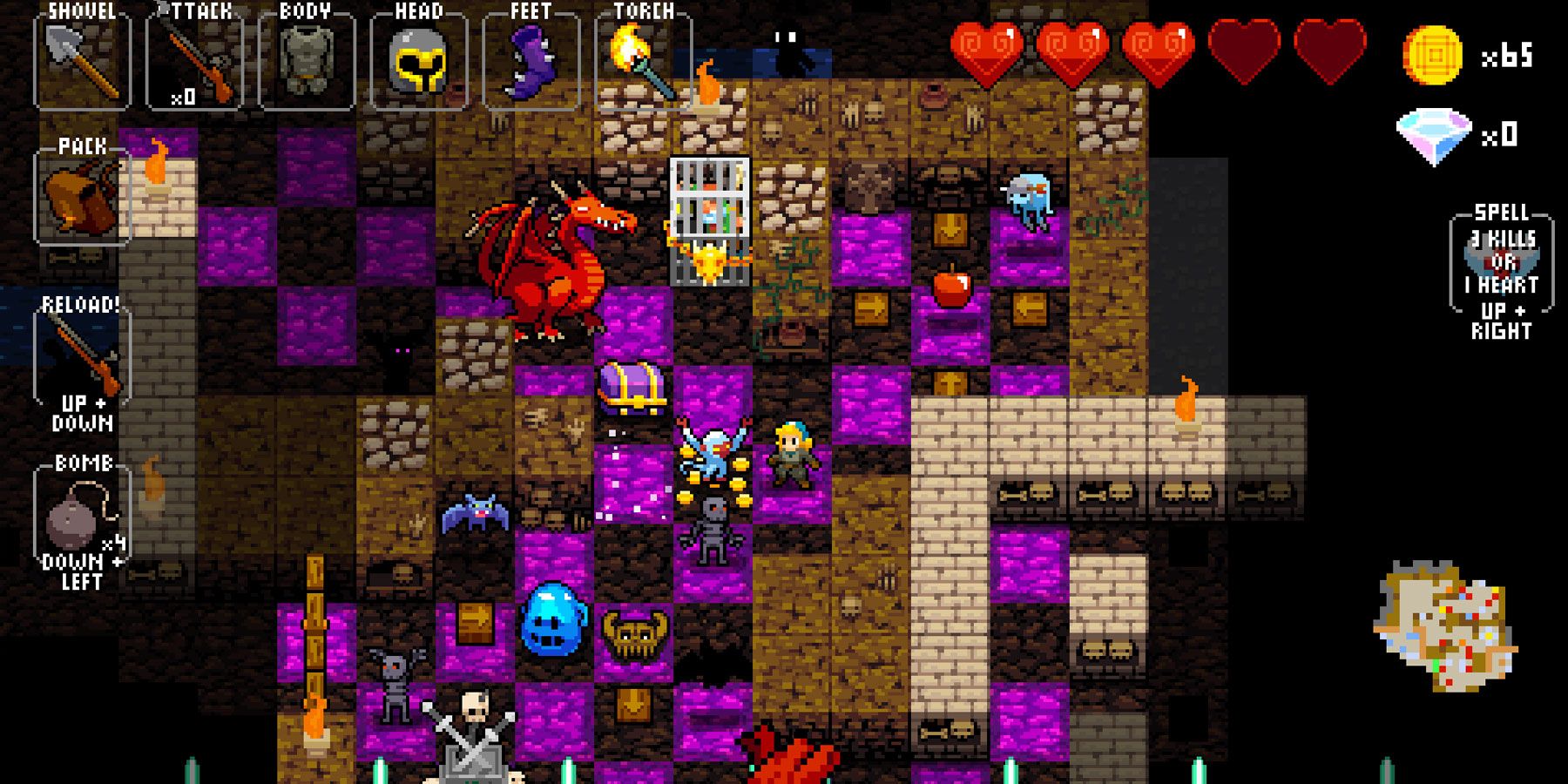 Gameplay of Crypt of the Necrodancer 