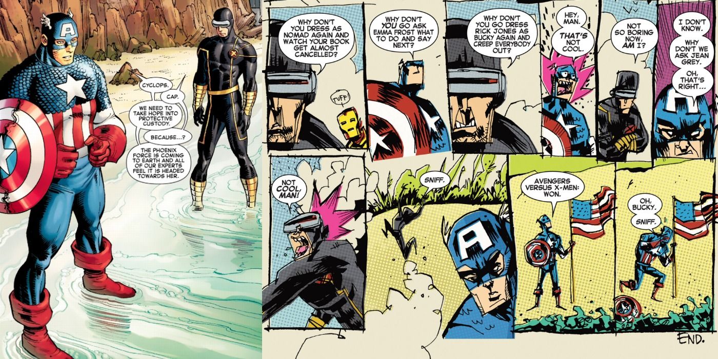 Cyclops vs Captain America in a verbal battle