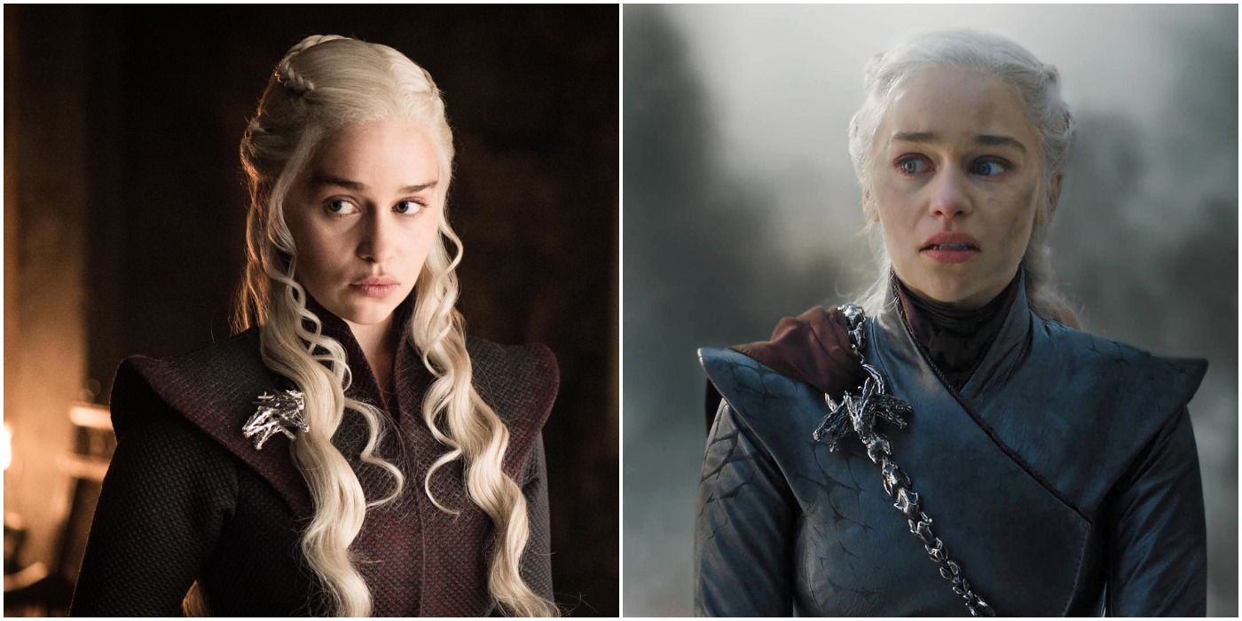 Daenerys thinking (left); Daenerys concerned (right)