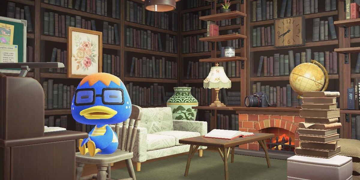 Derwin the Duck sits at a desk in Animal Crossing: New Horizons