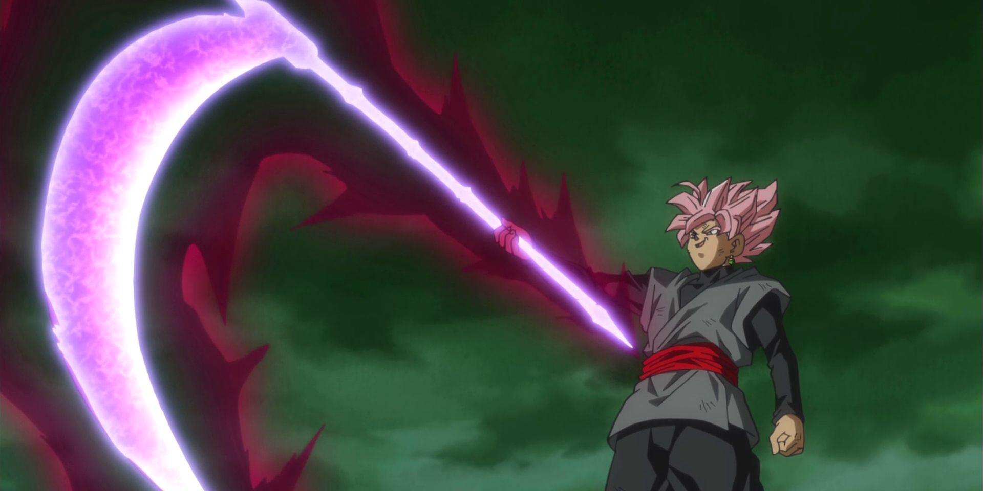 Goku Black creates Sickle of Sorrow out of energy in Dragon Ball Super