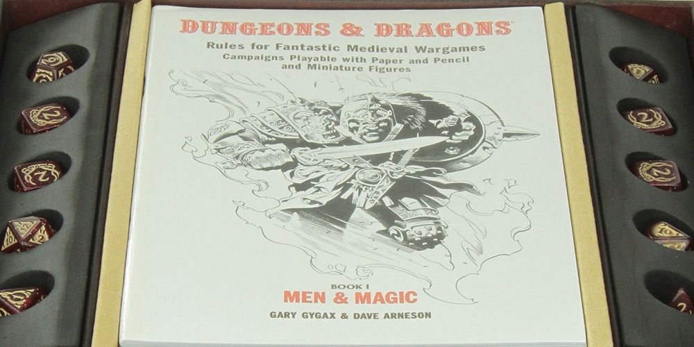 The Men &amp; Magic book from the original Dungeons &amp; Dragons box, crediting both Gary Gygax and Dave Arneson
