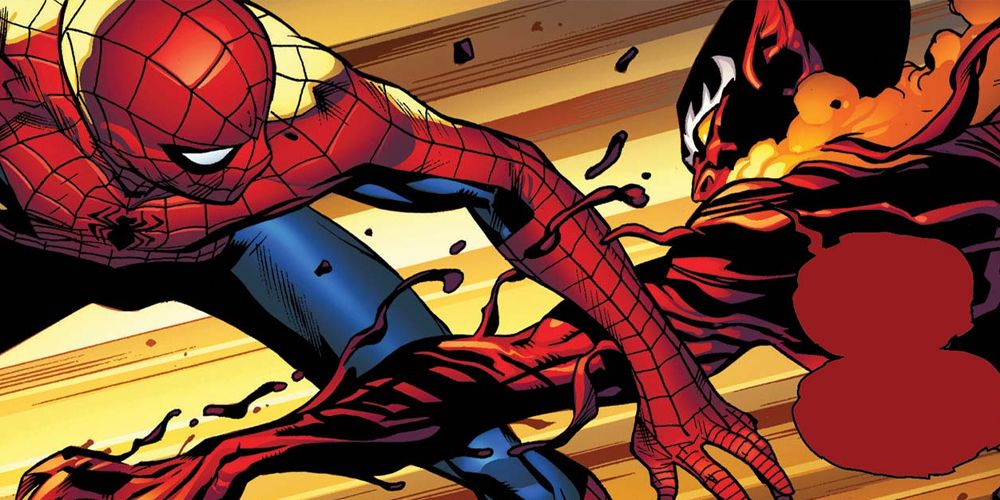 spider-man vs green goblin with carnage symbiote (red goblin)