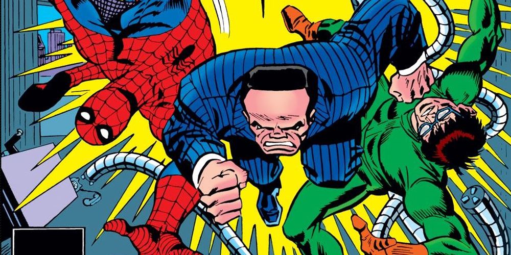 Spider-Man and Doctor Octopus vs Hammerhead in Marvel Comics
