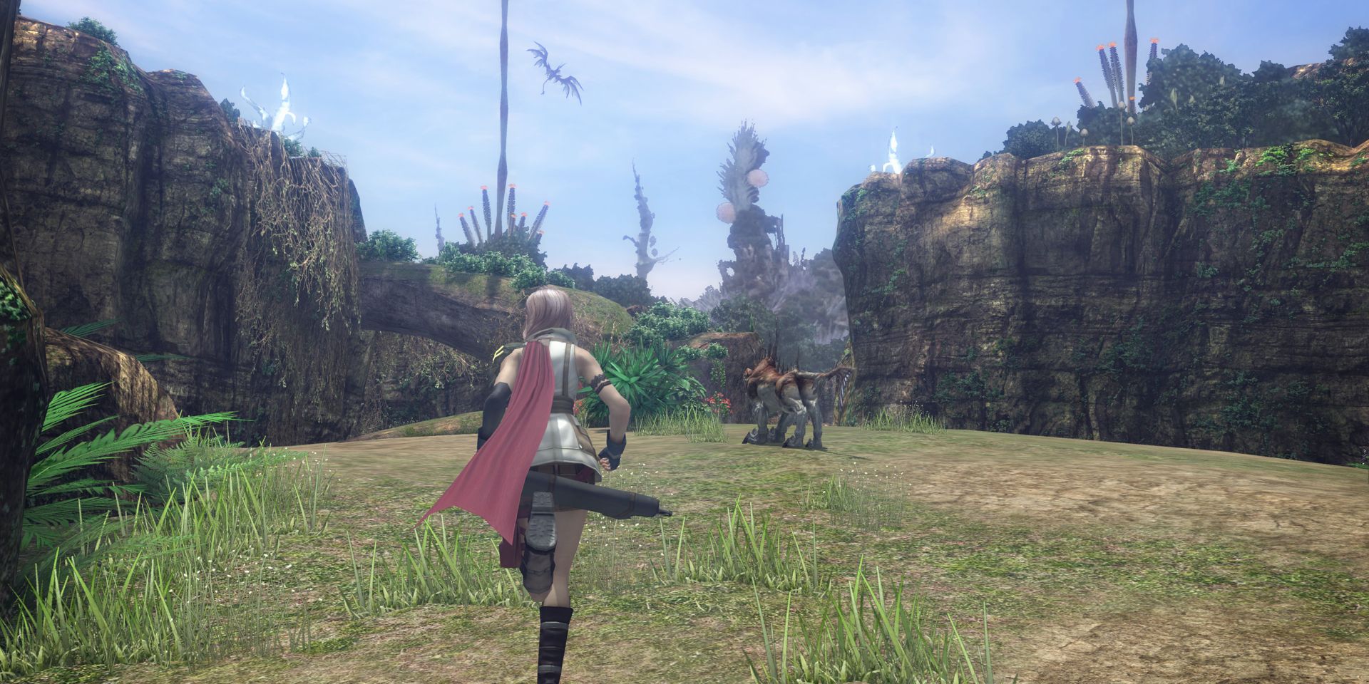 Lightning traverse the world in Final Fantasy XIII
