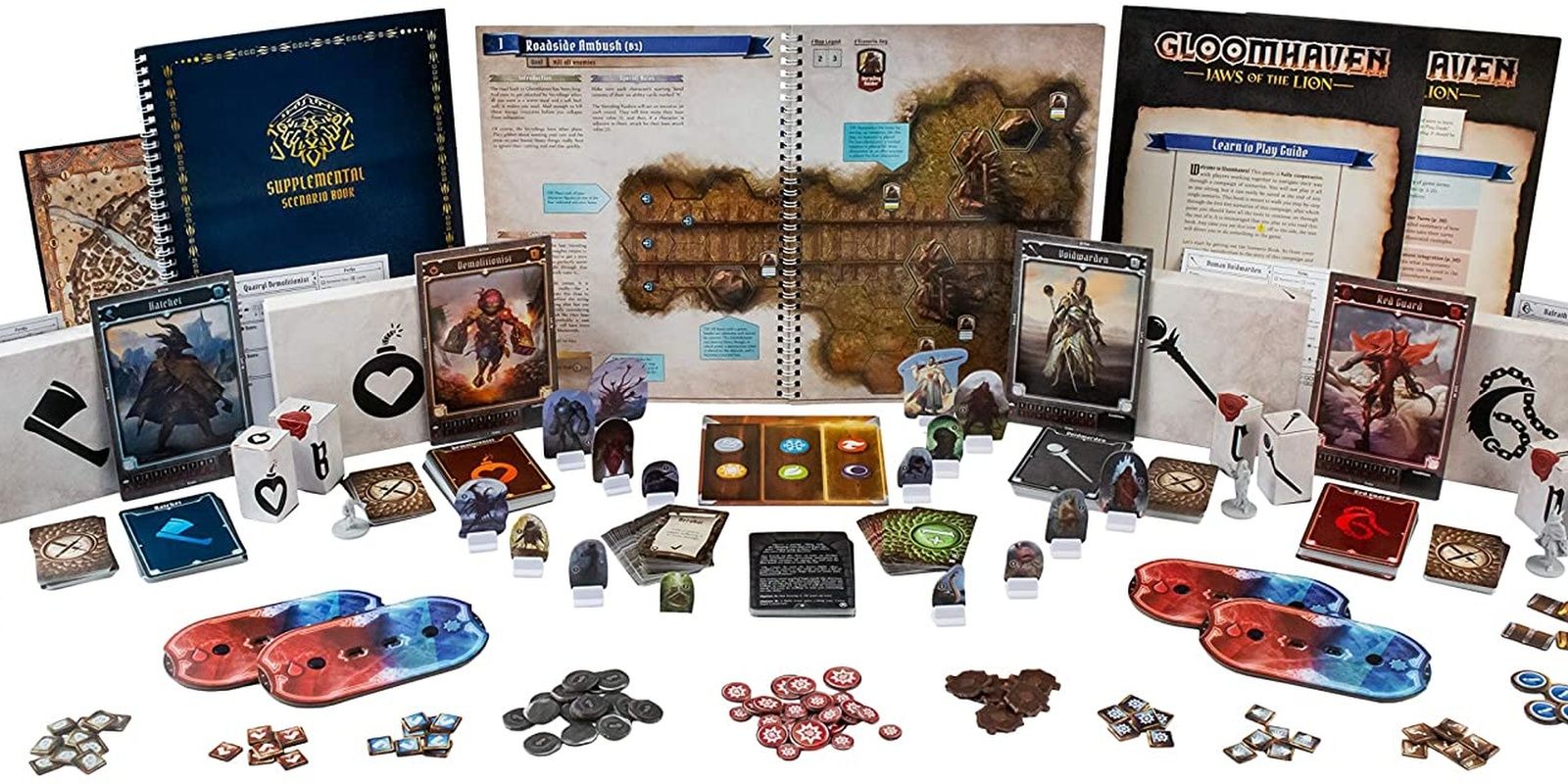 Gloomhaven Jaws Of The Lion Board Game Components In The Box
