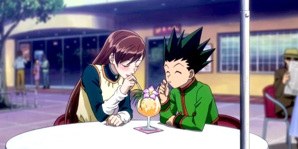 Gon and Palm share a drink on a date hxh