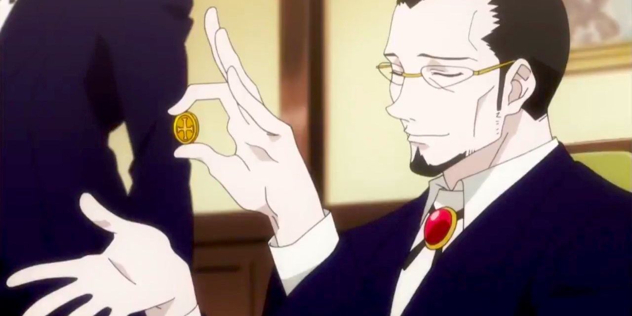 Gotoh shows Gon a coin in the Zoldyck estate