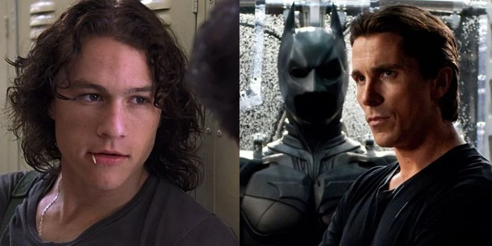 Heath Ledger Christian Bale Batman Suit