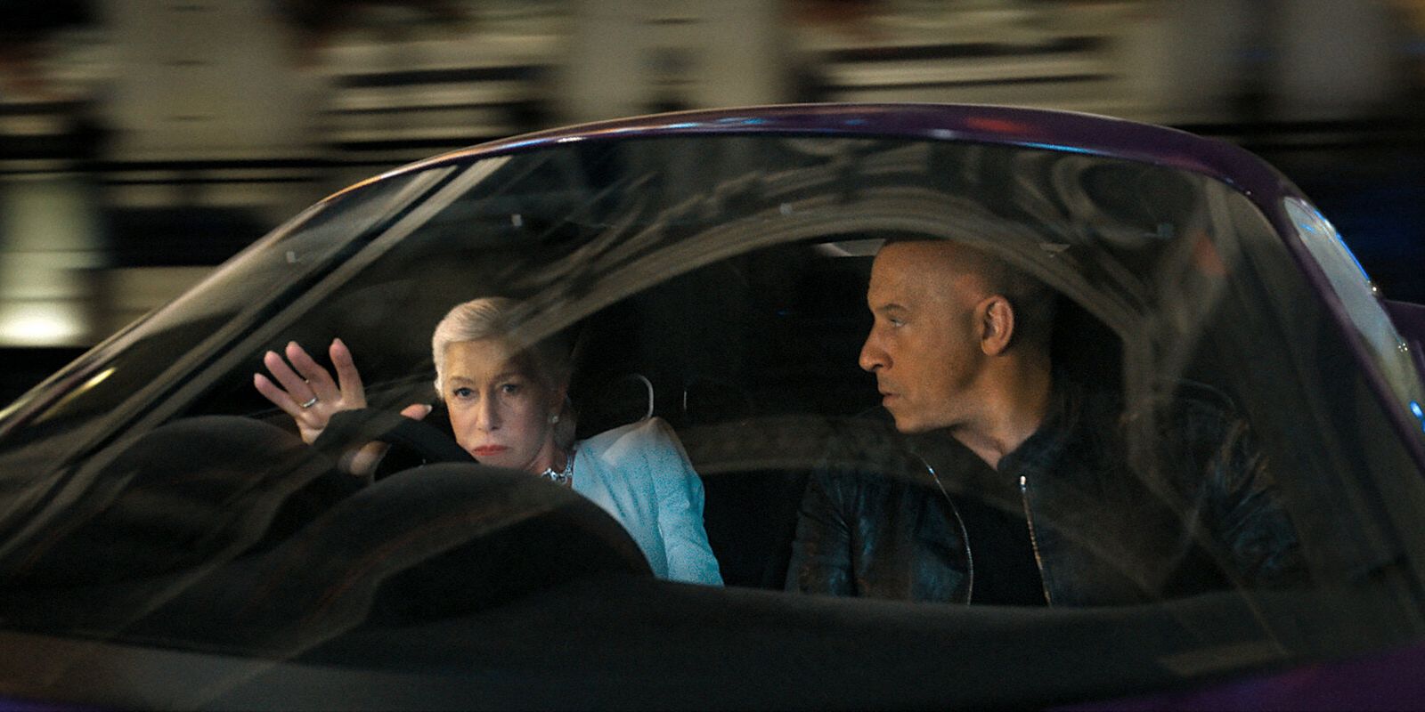 Helen Mirren and Vin Diesel in F9: The Fast Saga.