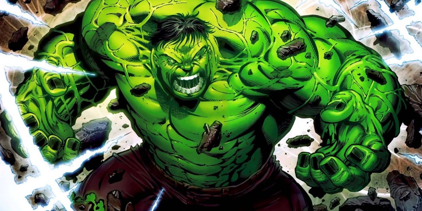 Marvel Comics' Hulk bursting with muscles and gamma energy