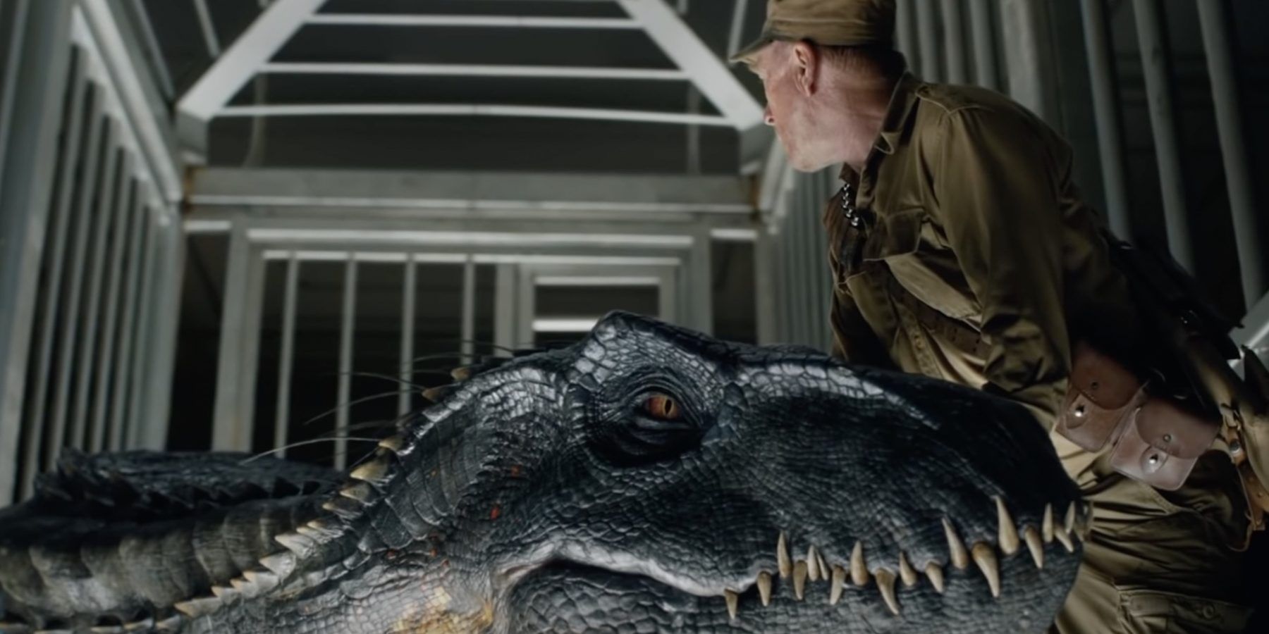Indoraptor taunts Ken Wheatley in Jurassic World: Fallen Kingdom