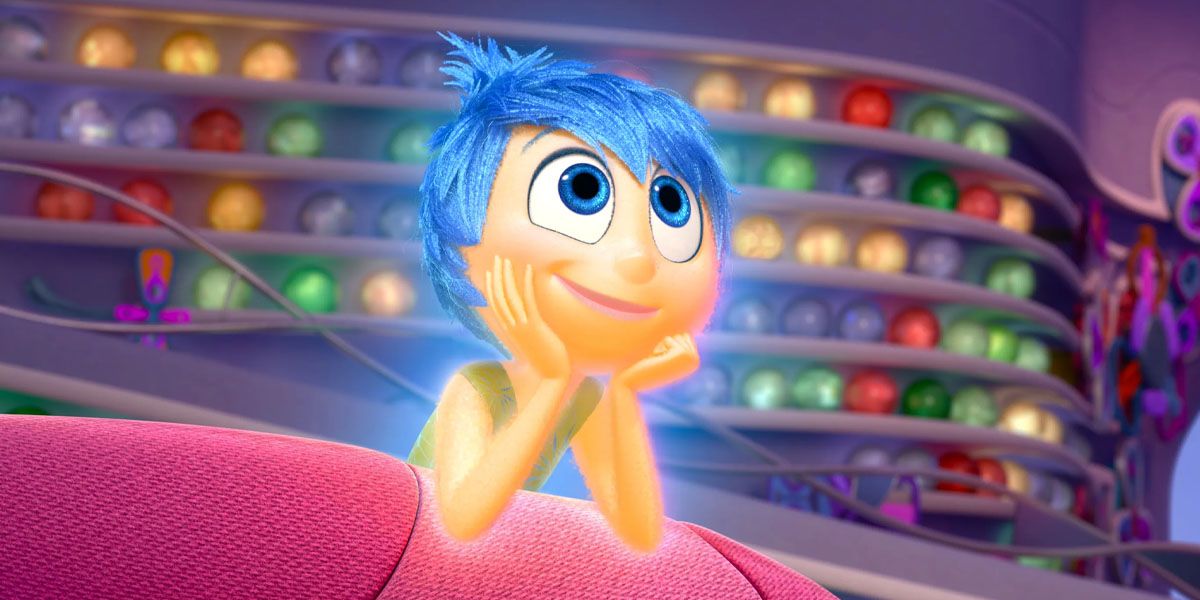 Joy daydreams on the couch in Inside Out