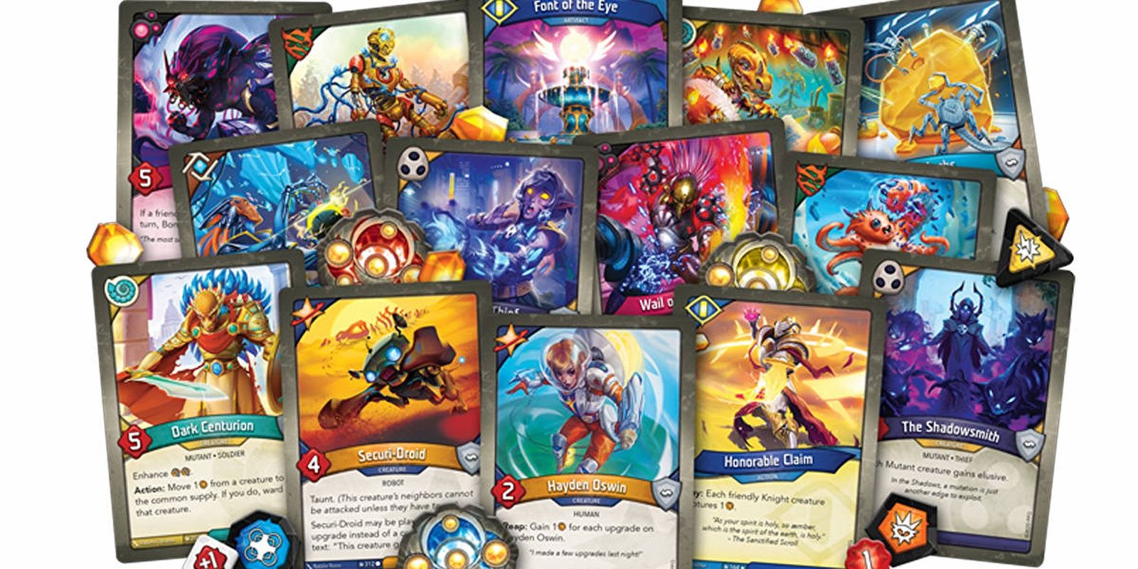 Keyforge Board Game Collectible Card Game Displayed Cards