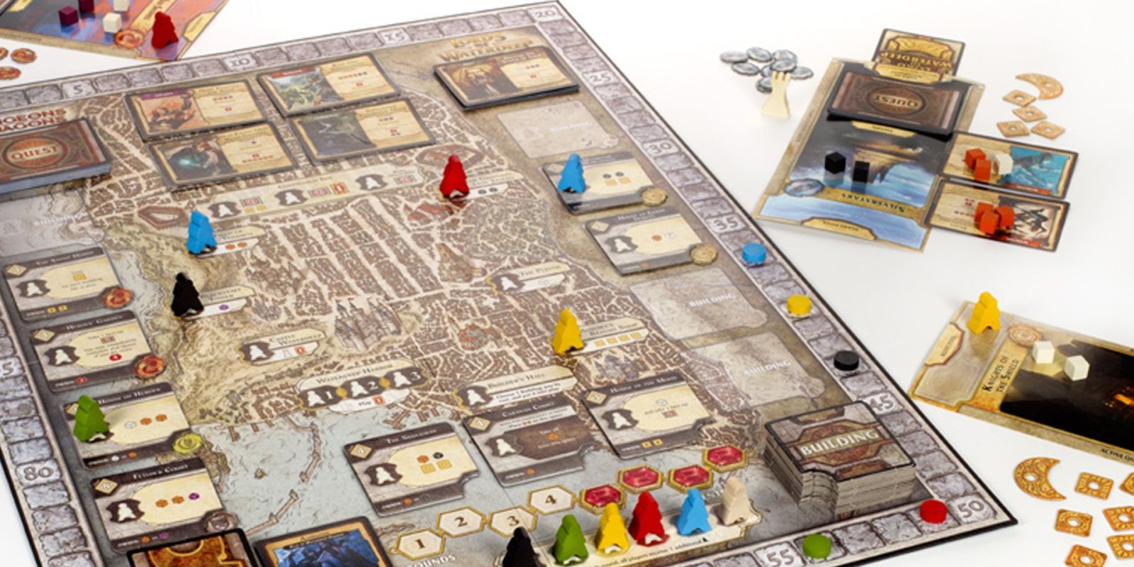 Several players competing in Lords of Waterdeep DnD board game