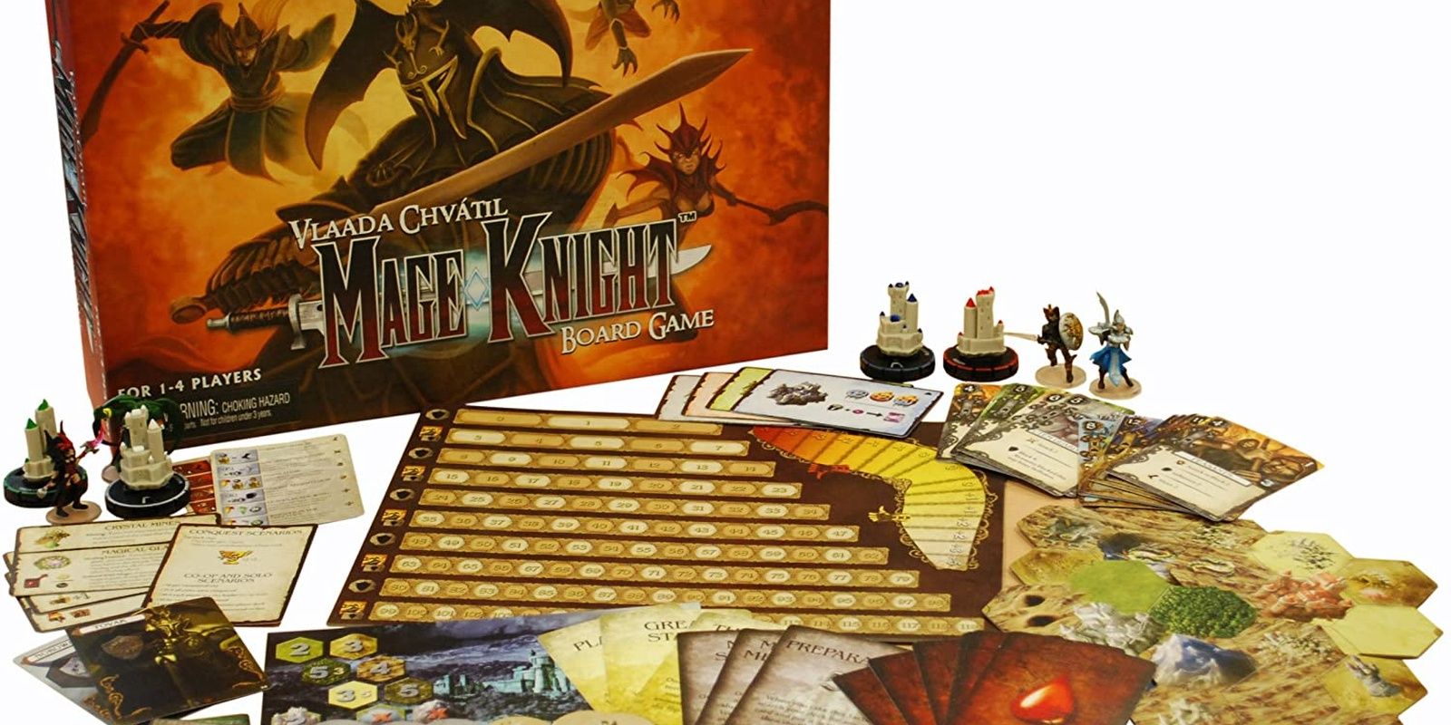 The box and components for Mage Knight board game