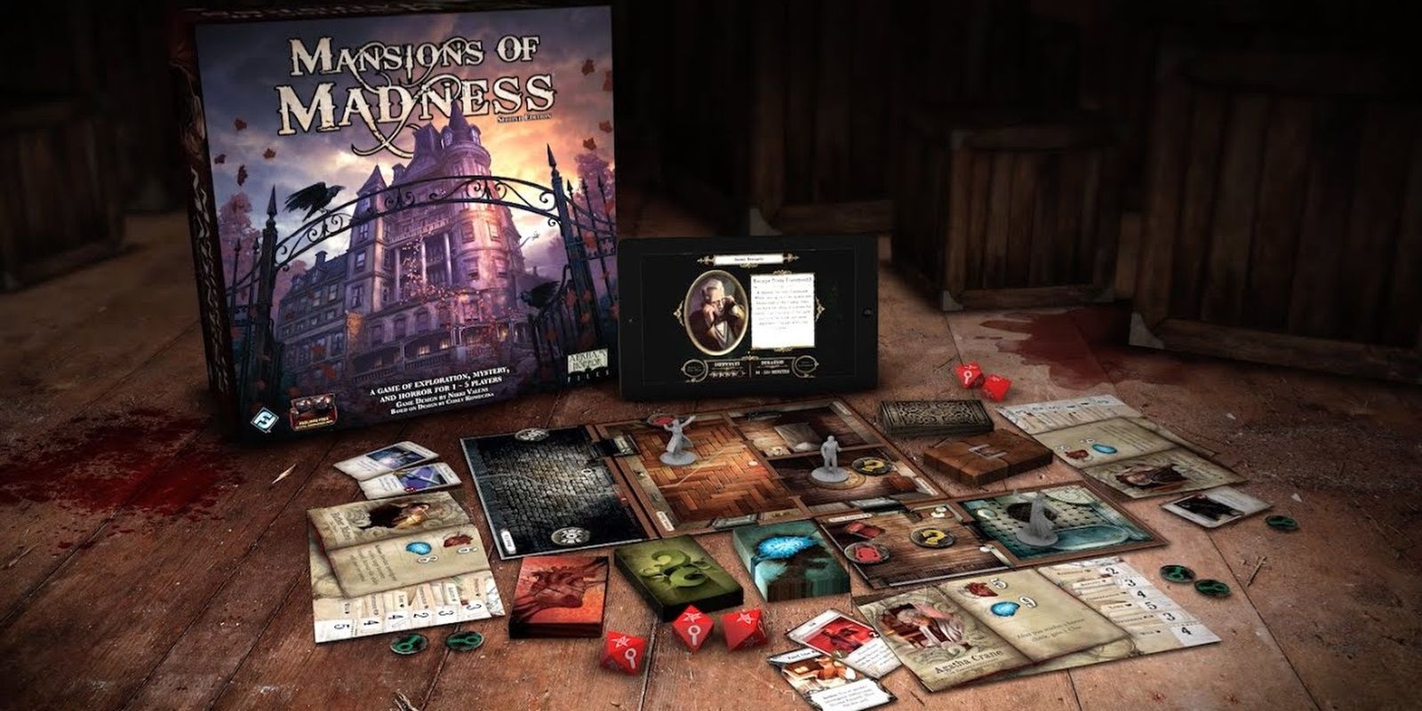 Mansions Of Madness Second Edition Board Game Components And Box